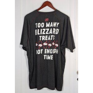 Dairy Queen Gray Employee Shirt Size XL Too Many Blizzard Treats Not Enough Time